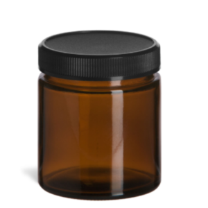 4oz Straight Sided Glass Jar with Black Lid