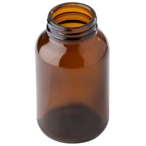 250 cc Amber Glass Round Pill Bottle
