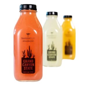 ROPP Lid 16oz Square Juice Glass Bottle with Black Lid