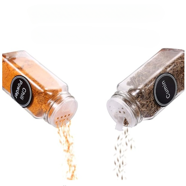 4oz Square Glass Spice Jar with Shaker Lid - Image 3