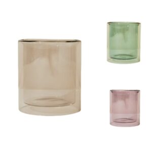 Double Wall Round Candle Glass Jar