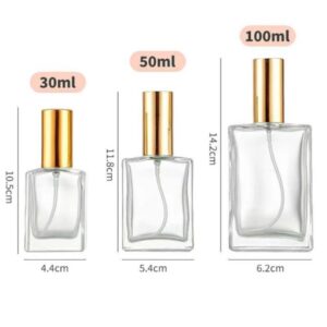 Clear Square Perfume Bottles 30ml 50ml 100ml