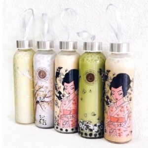 Glass Bottle for Milk Tea with Printing